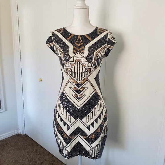 Express Dresses & Skirts - EUC Express Art Deco Sequin Dress, Sz S